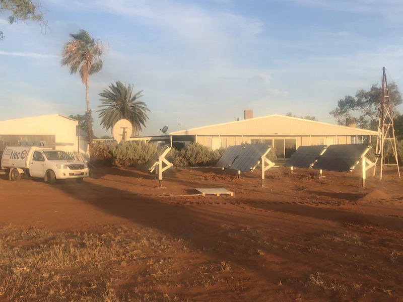 Solar panels installed at Yallalong Station in remote WA