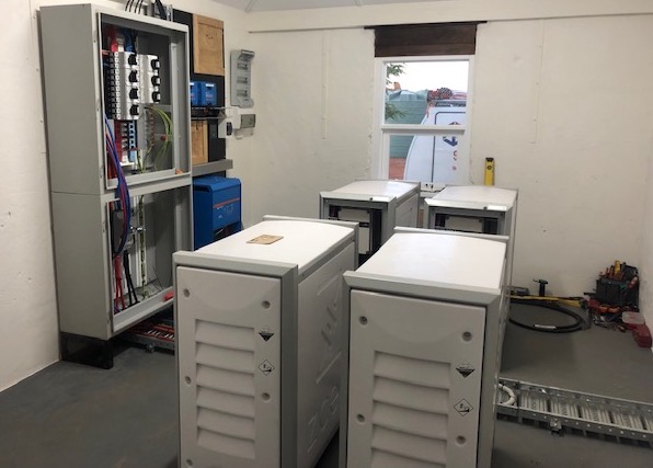 Four Redflow zinc-bromine flow batteries, which require no air-conditioning, at Yallalong Station